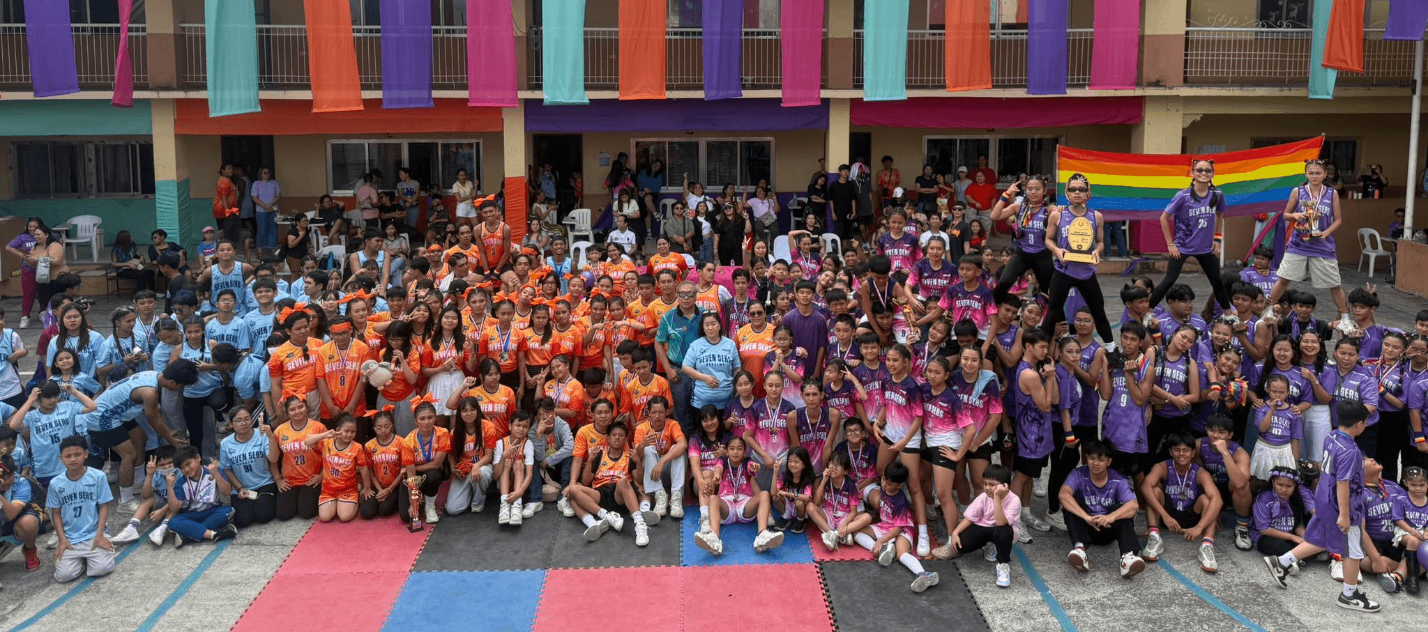 Happy students on a beautiful campus